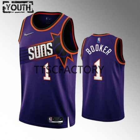 Kinder NBA Phoenix Suns Trikot Devin Booker 1 Nike 2022-23 Icon Edition Lila Swingman